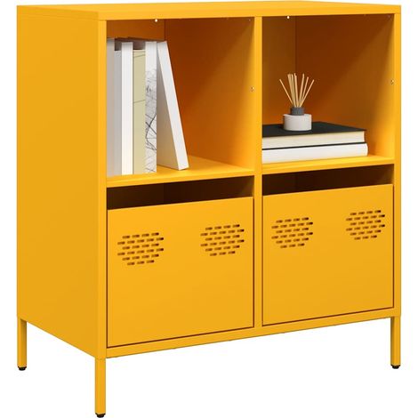 Sideboard Senfgelb 68x39x73,5 cm Kaltgewalzter Stahl