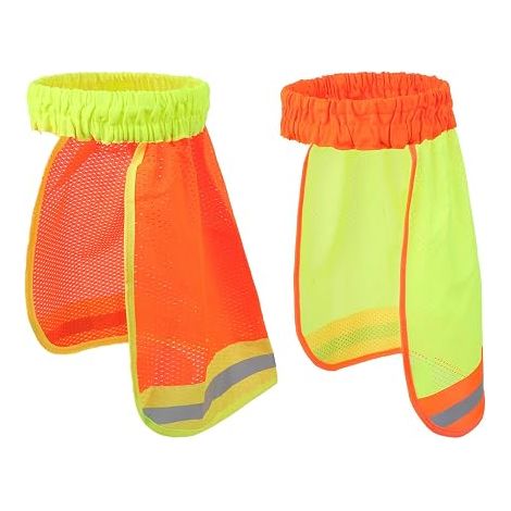 Neck Gaiters for Safety Helmet Sun Visor Reflective for Construction Helmets, Breathable Mesh Neck Guards, Anti UV, High Visibility for Construction Workers (1/3)