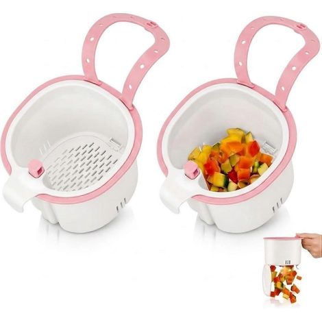 Panier d'évier suspendu cuisine passoire multifonctionnel crochet robinet filtre évier rose facile nettoyage et vidage par simple pression (1/5)
