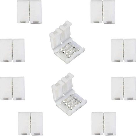 Connecteur pour bande LED RGB 5050 à 4 broches pour bande LED SMD 5050 RGB de 10 mm de large (10 pièces) (1/5)