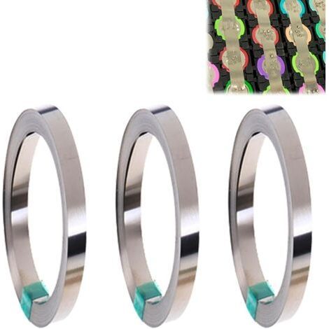 3 Rouleaux Bande De Nickel: Pur Nickel Bande, 0.18mm10M Soudure par Point Bande Nickel Pur Résistance à la Corrosion Soudeuse par Point Ruban en Nickel pour Les Batteries 18650 Batterie de Soudage (1/5)