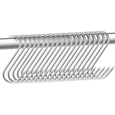 Lot de 15 crochets de boucher en acier inoxydable - 15 cm - Crochets de boucher - Crochets en forme de S - Pour salle de bain,chambre à coucher,bureau,cuisine,magasin,travail de la viande (1/5)