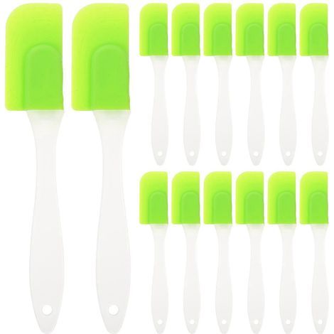 Set mit 12 professionellen, wiederverwendbaren Silikon-Gebäckspateln. – 17,5 x 3 x 0,8 cm – Farbe zufällig (1/3)