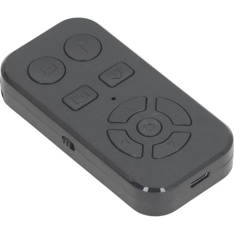 Télécommande Bluetooth à 9 touches pour tourner les pages, compatible avec les smartphones, avec défilement et enregistrement vidéo sans fil et rechargeable (noir).
