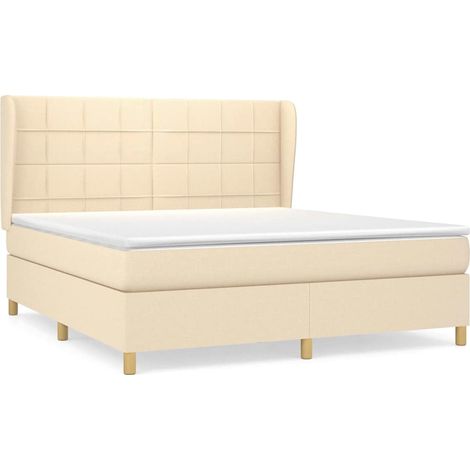 Maison Exclusive - Boxspringbett mit Matratze Creme 180x200 cm St (1/5)