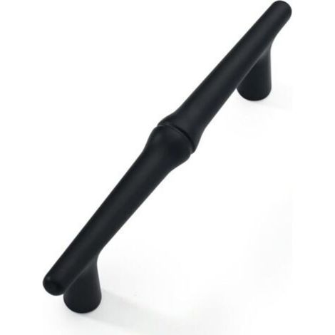 5-piece set of kitchen furniture handles, 96 mm, no hole, cupboard handles, kitchen handles, furniture drawer handles, for desks, drawers, cupboards, wardrobes – matt black