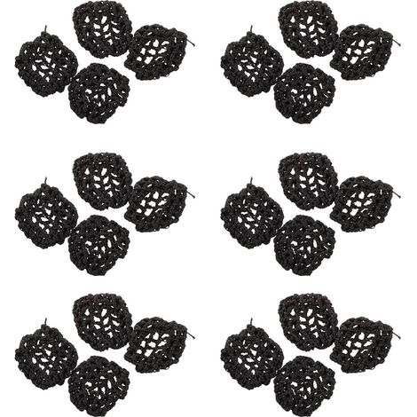 Hotel Serveuse Elastique Nylon Noir Snood Filet Ballet Chignon Couverture de Cheveux Ornement 24 Pcs (1/5)