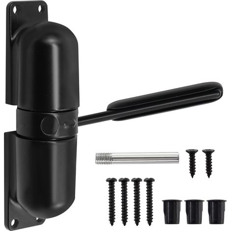 Ferme-porte automatique réglable pour porte de chambre, ressort pour portes intérieures, porte de jardin extérieure (noir) (1/5)