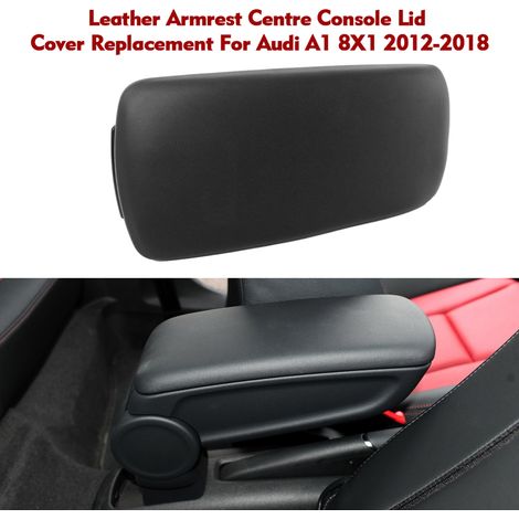 GARRYFIZH Housse de remplacement pour accoudoir central en cuir noir pour Audi A1 8X1 2012-2018 (1/5)