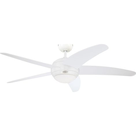 Ventilateur de plafond blanc 132 cm – Éclairage R7s 80W blanc chaud – 3 vitesses – Moteur 20/35/56W – Débit d'air 159 m³/min – Westinghouse (1/9)