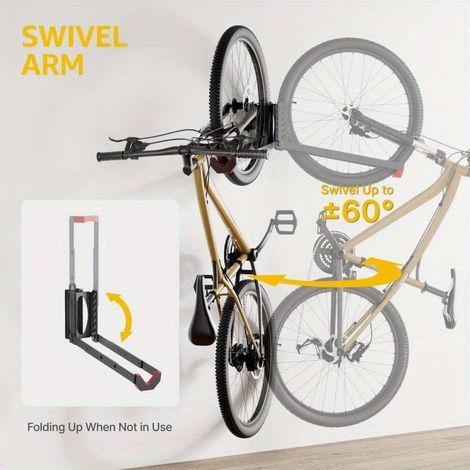 Support mural à vélos pivotant et simple – Installation facile sans effort – Idéal pour les bricoleurs et les garages (1/5)