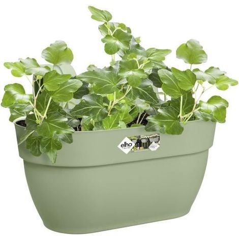 ELHO - Jarrón para plantas - Vibia Campana Easy Hanger Medium - Verde pistacho - Balcón exterior - L 24.1 x P 36 x A 26.5 cm (1/2)