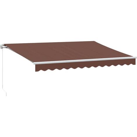 Store banne manuel rétractable avec éclairage LED marron, 350 x 250 cm (1/2)