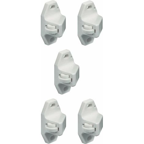 – Lot de 5 loqueteaux à rouleau blanc – Pour meubles et placards – Installation facile dans cuisine et salle de bain (1/2)