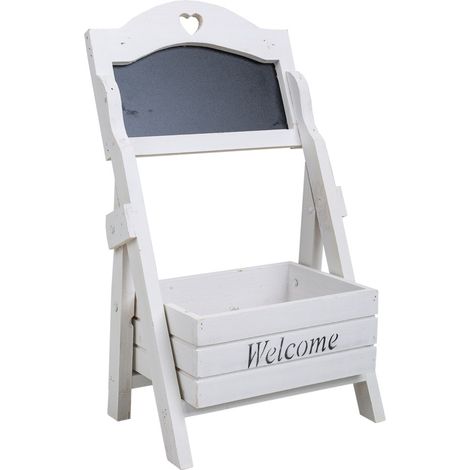 Cesto de madera con pizarra blanco 26x16x43 (1/5)