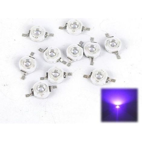 Lot de 10 ampoules LED 3W avec puces UV (lumière ultraviolette LED 395 nm).-AquaForge (1/5)