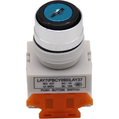 Rectangular XB2-BL8425 dual-button self-resetting on/off metal button, LAY5 cutout 22mm (1/3)