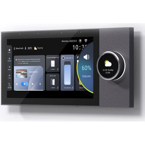 Panneau de commande Smart Home, variateur de 7 pouces et lecteur de musique de fond, Smart Life Tuya App Control Timer Switch pour appareils intelligents, prend en charge la sonnette de porte vidéo