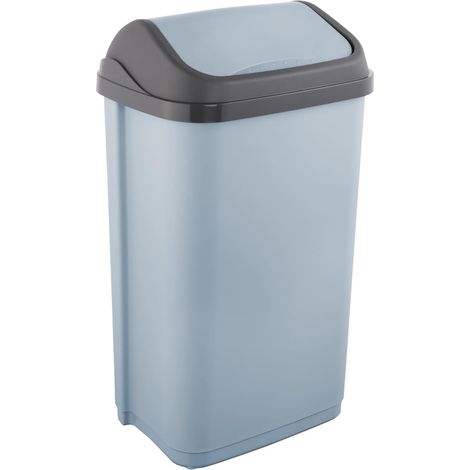 Poubelle avec couvercle basculant, 50 l, 38,5 x 29 x 66 cm, Swantje, Bleu (Nordic Blue) (1/5)