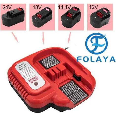 pour batterie Black & Decker Ni-CD Ni-MH multi-volts 9.6 V/12 V/14.4 V/18 V chargeur de batterie rapide (1/2)
