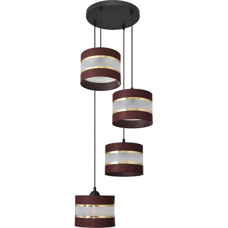 Helam HELEN Cluster Suspension Plafonnier Marron, Or, Noir 35cm