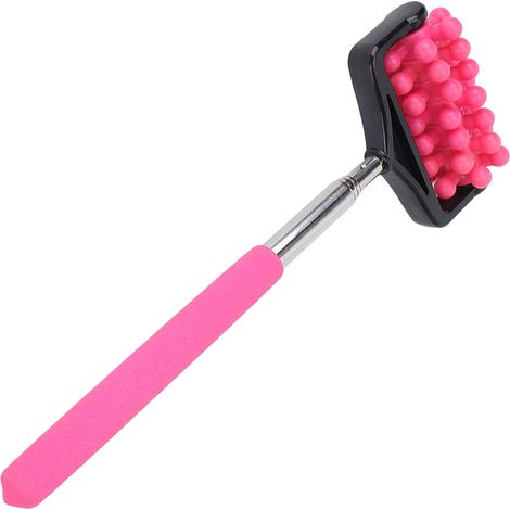 Bâton de massage dorsal télescopique homme femme maison soulagement douleur musculaire courbatures rouleau masseur rose (1/5)