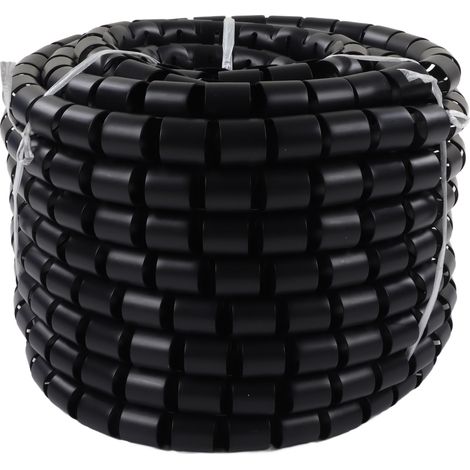 Gaine protectrice de câbles résistante à l'usure, anti-acide et alcaline, tube spiralé pour fils électriques, noir, diamètre 42mm, longueur 20m. (1/5)