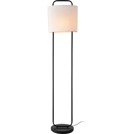 Lámpara de pie de estilo atemporal elegante luminaria de diseño para salón dormitorio despacho casquillo E27 altura 162 cm blanco y negro 030009529