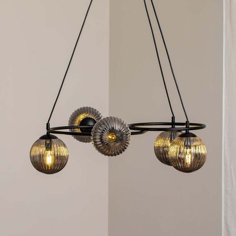 [GEBRAUCHT] B-Ware Wohnzimmerlampe Libra Hängelampe LED Pendelleuchte dimmbar grau schwarz Ø70cm (1/2)