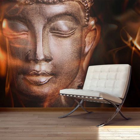 Papier peint Bouddha. Feu de méditation. - 250 x 193 cm (1/4)