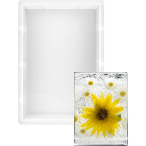 Grands moules Rectangle pour résine époxy, moules en Silicone pour DIY Plateaux, plaques et décorations de Bureau, 24,5 x 17 x 5 cm (1/5)