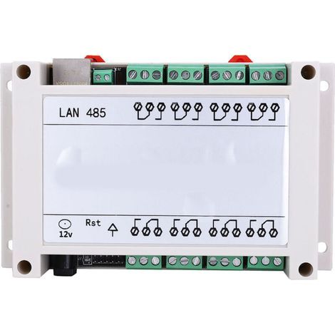 RJ45 TCP/IP-Fernsteuerungsmodul, 8-Kanal-Relais-Schalter 250V/AC 10A (weiß) (1/5)