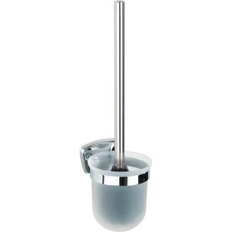 Wenko – Brosse WC murale en acier inoxydable brillant – Fixation murale – Ensemble avec brosse remplaçable – Dimensions 10 x 37 x 11,5 cm (1/4)