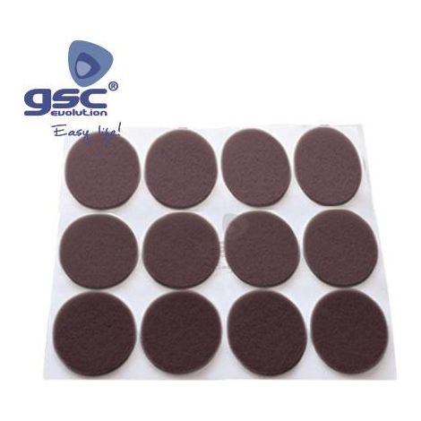 Set 12 feutres adhésifs ronds Ø20mm Marron GSC 003802758