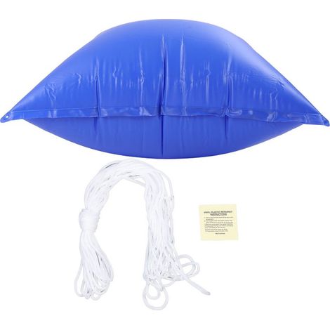 Oreiller de piscine gonflable, coussin de protection en PVC épais pour piscines extérieures hors sol, carré bleu foncé de 120cm (1/5)