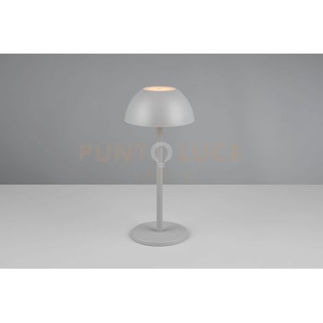 RICARDO LAMPADA DA TAVOLO RICARICABILE METALLO E PLASTICA GRIGIO REGOLAZIONE INTESITA' TOUCH IP 54 H.30CM LED 3000K 240LM 1,7W