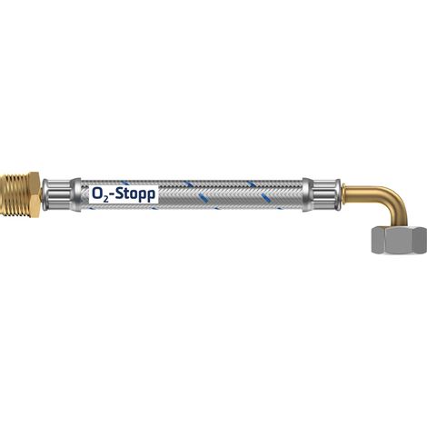 Lindner O2Stopp Schlauch 1/2AGx1/2ÜMB 500 mm gebogen sauerstoffdicht DIN 4726 - 7738340078 von Buderus""