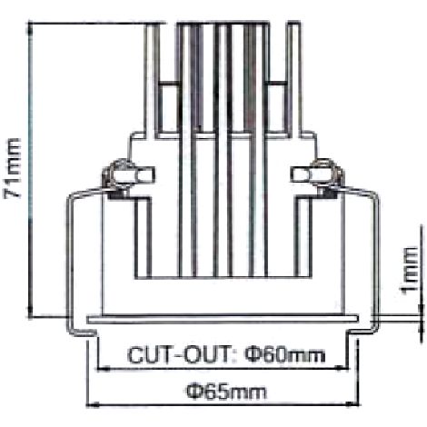 Downlight LUCAS60 11W - 65mm - 43° ON/OFF - puissance / dimensions - 11W - 65mm - 3000K - blanc - LUCAS60 (1/4)