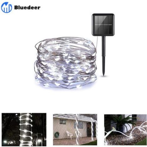 Guirlande LED solaire extérieure - Nosheir - 22 mètres - 200 lumières LED - IP65 étanche - Temps de charge 6 heures (1/3)