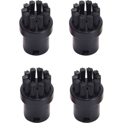Set mit 4 Ersatz-Rundbürsten für Kärcher Dampfreiniger SC1, SC2, SC3, SC4, SC5 und SC7, Schwarz (1/3)