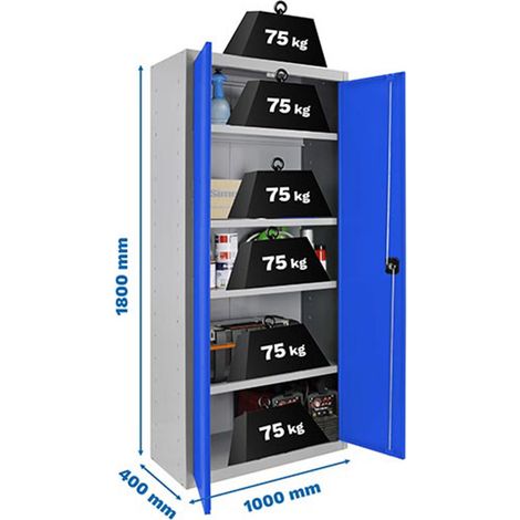 Simonrack SIMONLOCKER Regalsystem grau-blau 180x100x40 cm