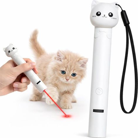 Jouet Laser Interactif pour Chat Rechargeable USB-C, Pointeur Laser Automatique, Jouet Multifonction pour Exercice et Stimulation du Chat, Testé en Chatterie (1/5)