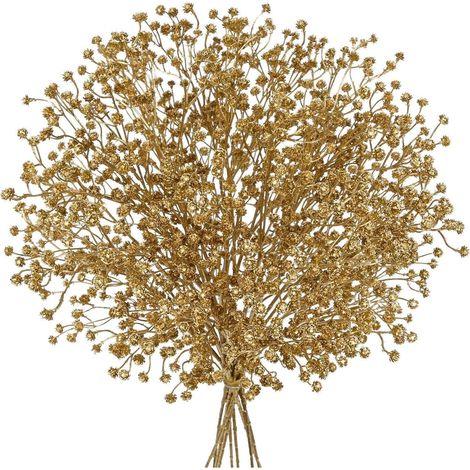 Schleierkraut Kunstblumen 10 Stück Gypsophila Hochzeit Party Gold (1/5)