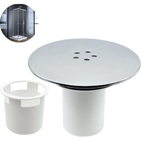 Bonde Douche, Bonde de Douche 115mm, Remplacement de Couvercle de Siphon Douche, Capot Bonde de Douche Universelle, Couvercle de Prise de Douche Chromé, Débit Rapide