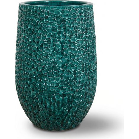 Provencelia Pflanzkübel Paris Ø39 cm Höhe 63 cm frostbeständig, keramisch, handgefertigt, Dunkelgrün