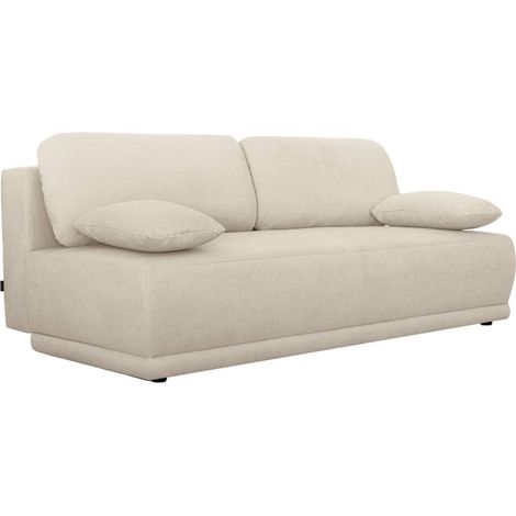 sweeek - 3-Sitzer Schlafsofa mit Chenille-Bezug und Stauraum, Chenille, Greige