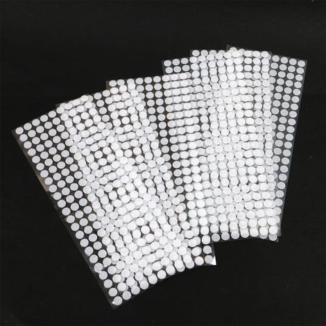Scratch Autocollant Rond, 600 Paires 10mm Adhésif Rond, 1200 Capsules Cercles avec Crochets et Boucles Auto-adhésifs, Monnaies Arrière Hook (1/5)