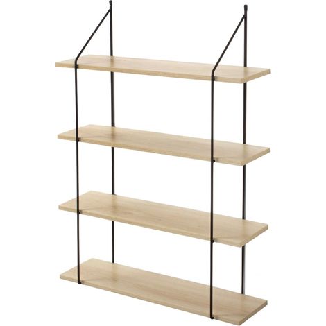CALICOSY - Étagère Murale 4 Niveaux Décor Bois L60 cm (1/5)