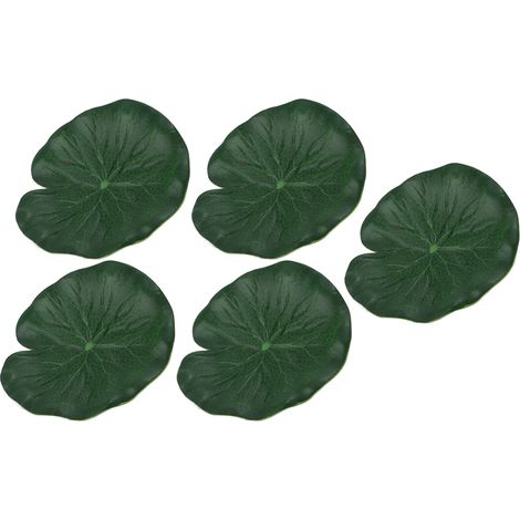 Lot de 5 feuilles de lotus artificielles flottantes, idéales pour la décoration d'aquariums et d'accessoires de danse. (1/5)