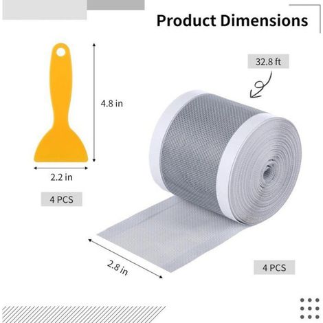 Attrape-cheveux douche 7 cm x 10 m, filtre bonde, 4 spatules, adhésif (1/5)